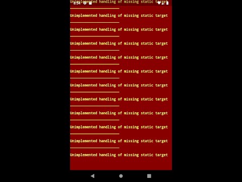 Flutter: Unimplemented handling of missing static target