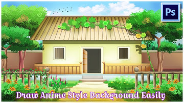 How To Draw This Beautiful Anime Style Background in Photoshop / Quick And Easy Timesaver Drawing..