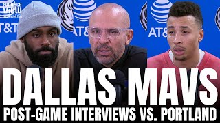 Jason Kidd, Dante Exum \& Tim Hardaway Jr. React to Dallas Mavs Win vs. Portland, Kyrie Irving Injury