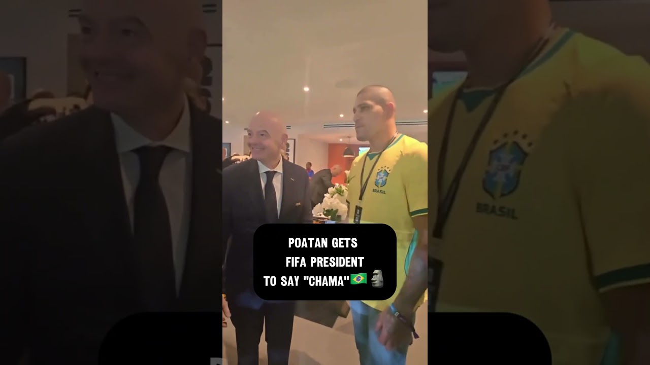 Alex Pereira brought his signature "Chama" catchphrase to the FIFA World Cup, convincing FIFA President Gianni Infantino to say it on camera.