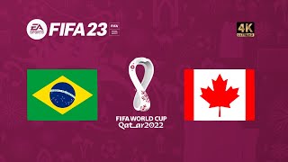 Brasil x Canadá | FIFA 23 Gameplay Copa do Mundo Qatar 2022 | Final [4K 60FPS]