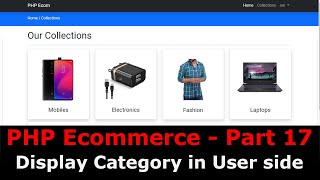 PHP Ecom Part 17 : How to display category in user side in PHP MySQL
