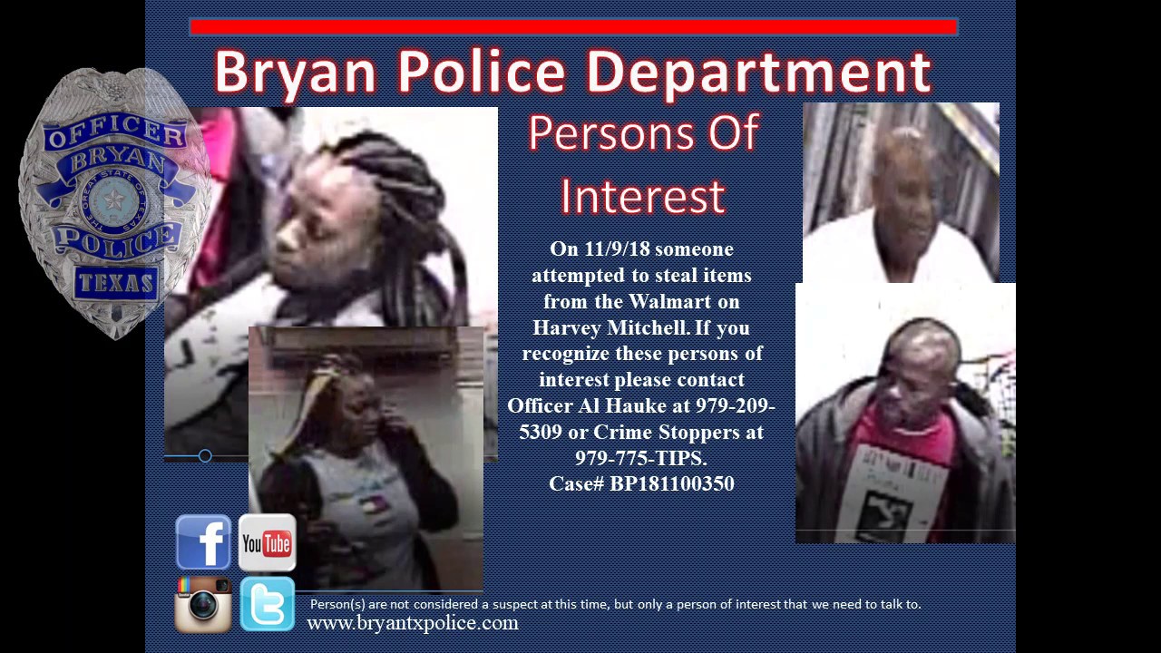 BP181100350 Theft Walmart bryan domani agama