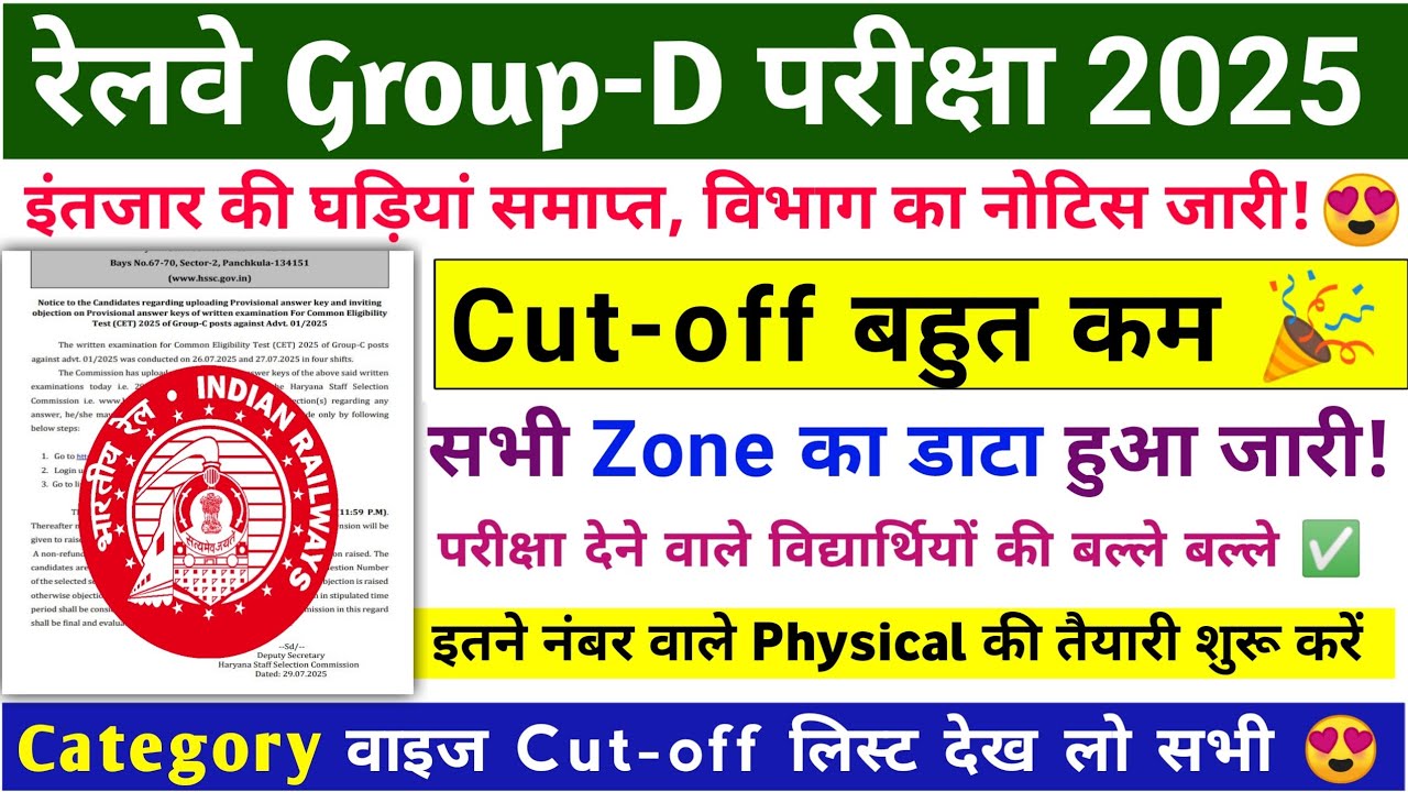 rrb group d Latest News today I rrb group d cut off 2025 l rrb group d expected cut off 2025