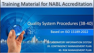 QSP 38-40 (based on ISO 15189:2022) for NABL Accreditation