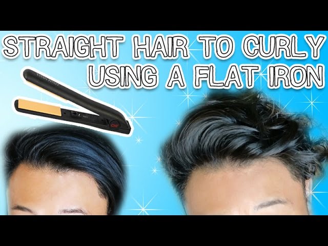 STRAIGHT HAIR TO CURLY USING A FLAT IRON (SUPER EASY) - A MENS HAIR  TUTORIAL - YouTube