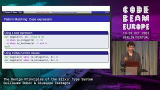 The Design Principles of the Elixir Type System - Guillaume Duboc | Code BEAM Europe 2023