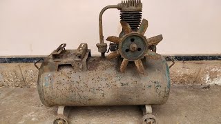 Rusty Old Air Compressor Restoration From Scrap