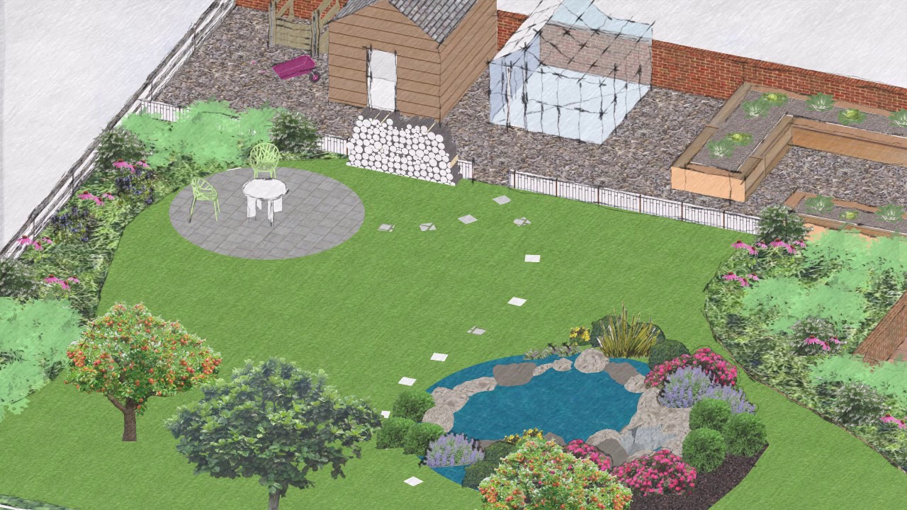 Sketchup back garden design - YouTube on Sketchup Garden Design
 id=88514