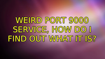 Weird port 9000 service, how do I find out what it is?