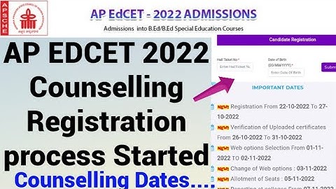 AP EDCET 2022 Counselling Dates & Registration Process started/APEDCET 2022 Counselling Registration
