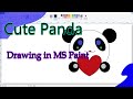 Cute Panda Drawing in MS Paint | Basic Computer Hindi 2022 | DCA Ki Pathshala