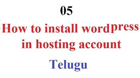 How to install word press in hosting account - How to setup WordPress in a CPanel Hosting