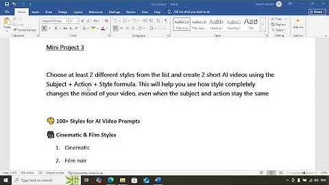 Mini Project 3: AI Video Creation |Mini Project three |