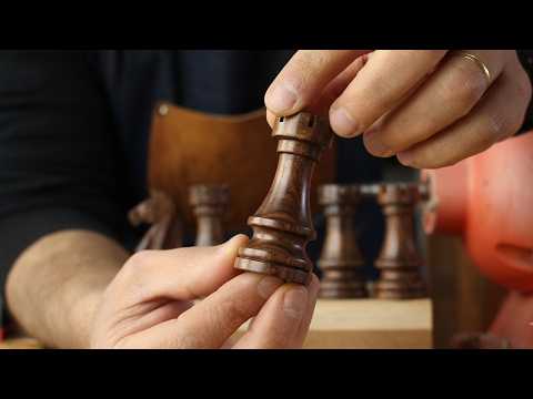 Torneando una torre de ajedrez con mi torno casero