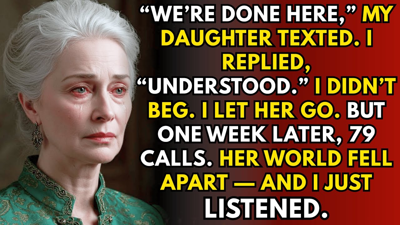 WE'RE DONE HERE, My Daughter Texted. I Replied, 