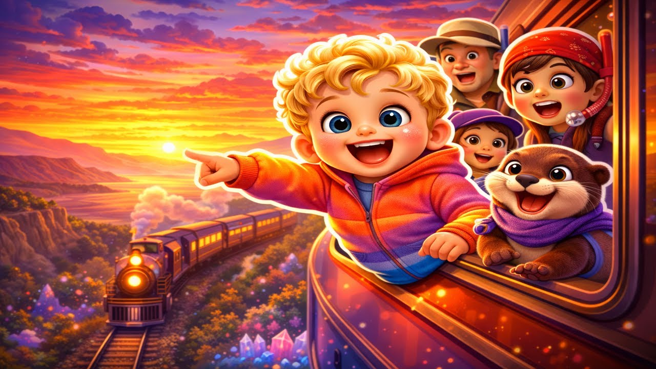 The Sunset Train Across America – Telo & Milo’s Coast to Coast Color Journey 🌅🚆✨