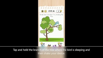 Brain Test Level 86 birdie has overslept try shaking the tree