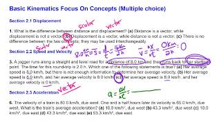 Henstitute   AP Physics 1 Honors   Basic Kinematic Concept Questions