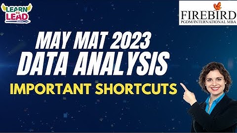 MAT 2023 | DATA ANALYSIS | IMPORTANT SHORTCUTS | #mat2023 #matmba2023