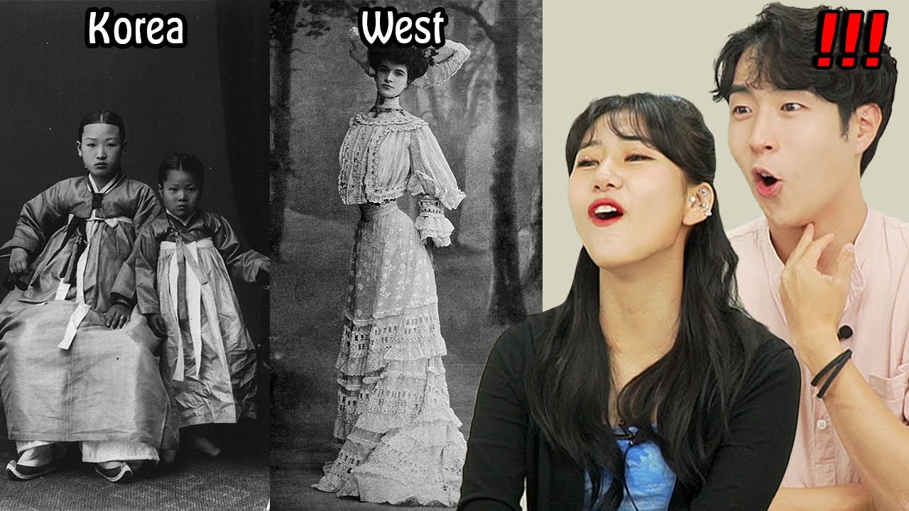 Korean React to 100 Years of Women's Fashion in the WEST vs KOREA