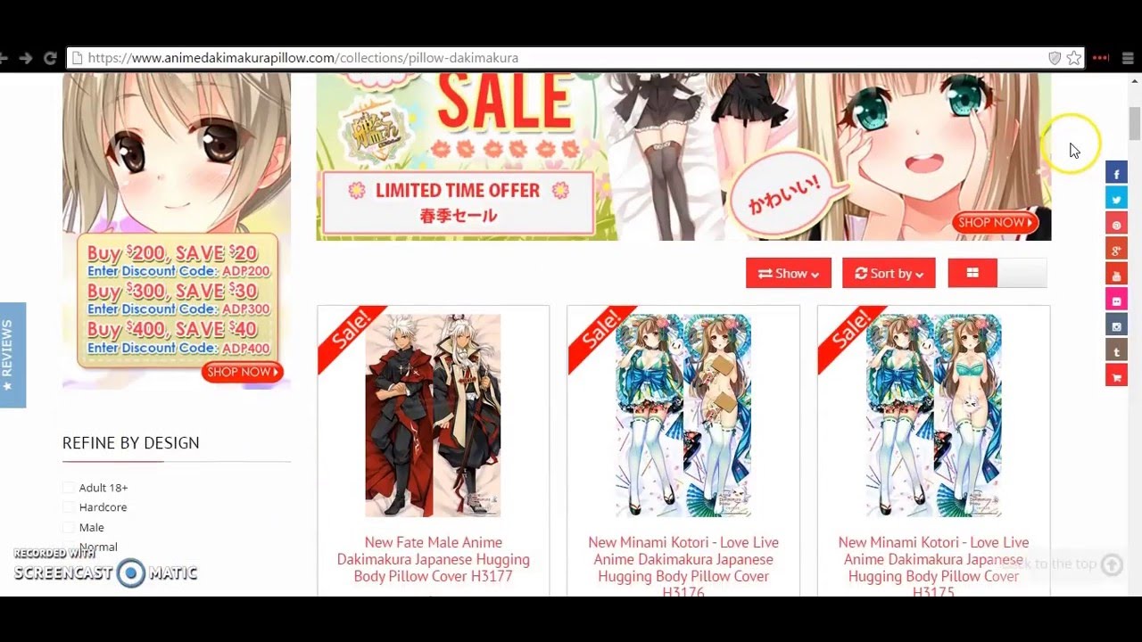 Anime Dakimakura Pillow Checkout Process to PayPal, Credit Card, Western Union