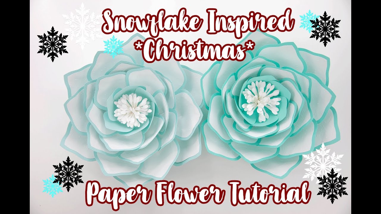 Snowflake/FrozenInspired Paper Flower using Template 20 Christmas Winter Pearl Paper