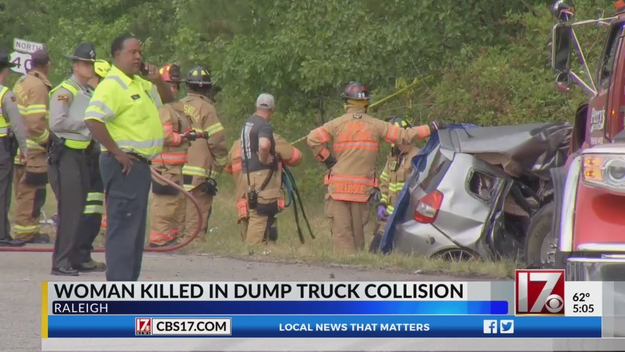 Woman killed in Raleigh dump truck collision - YouTube
