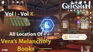 GENSHIN IMPACT : All Location Of Vera's Melancholy Books-Volume I-X and get Eternal Youth Achivement