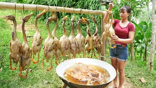 Harvesting Ducks and Cook Whole Fried Duck Go To Countryside Market Sell || Free Bushcraft