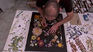 Creating "The Great Divide" Pressed Flower Art Piece.