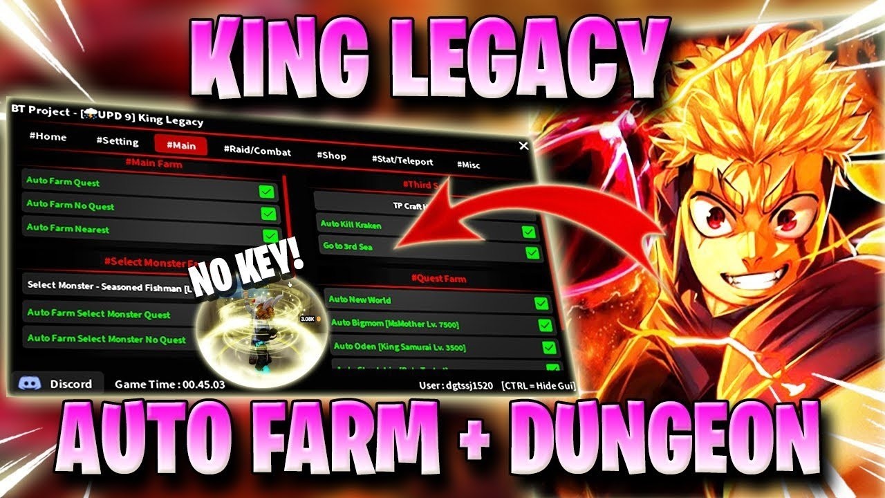 Скрипт «Наследие короля» *без ключа* - автоматический фарм, автоматическое прохождение подземелий...