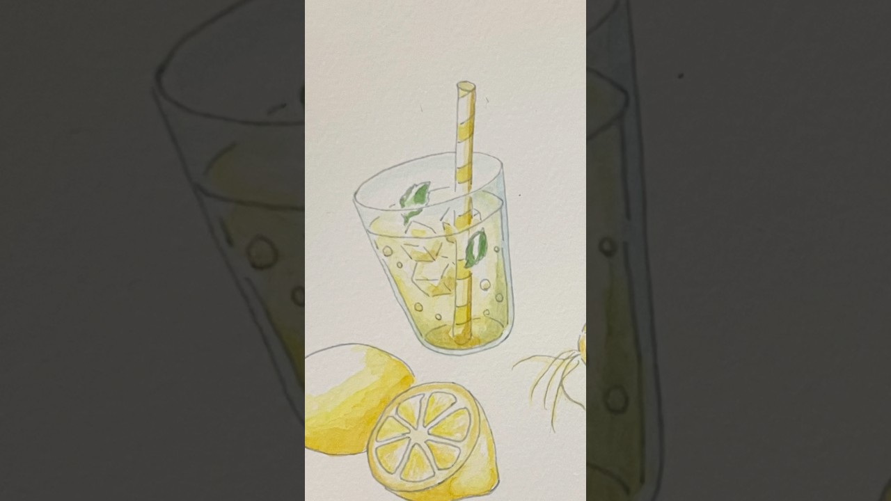 レモネードを描きました #手描きイラスト #水彩画 #イラストメイキング