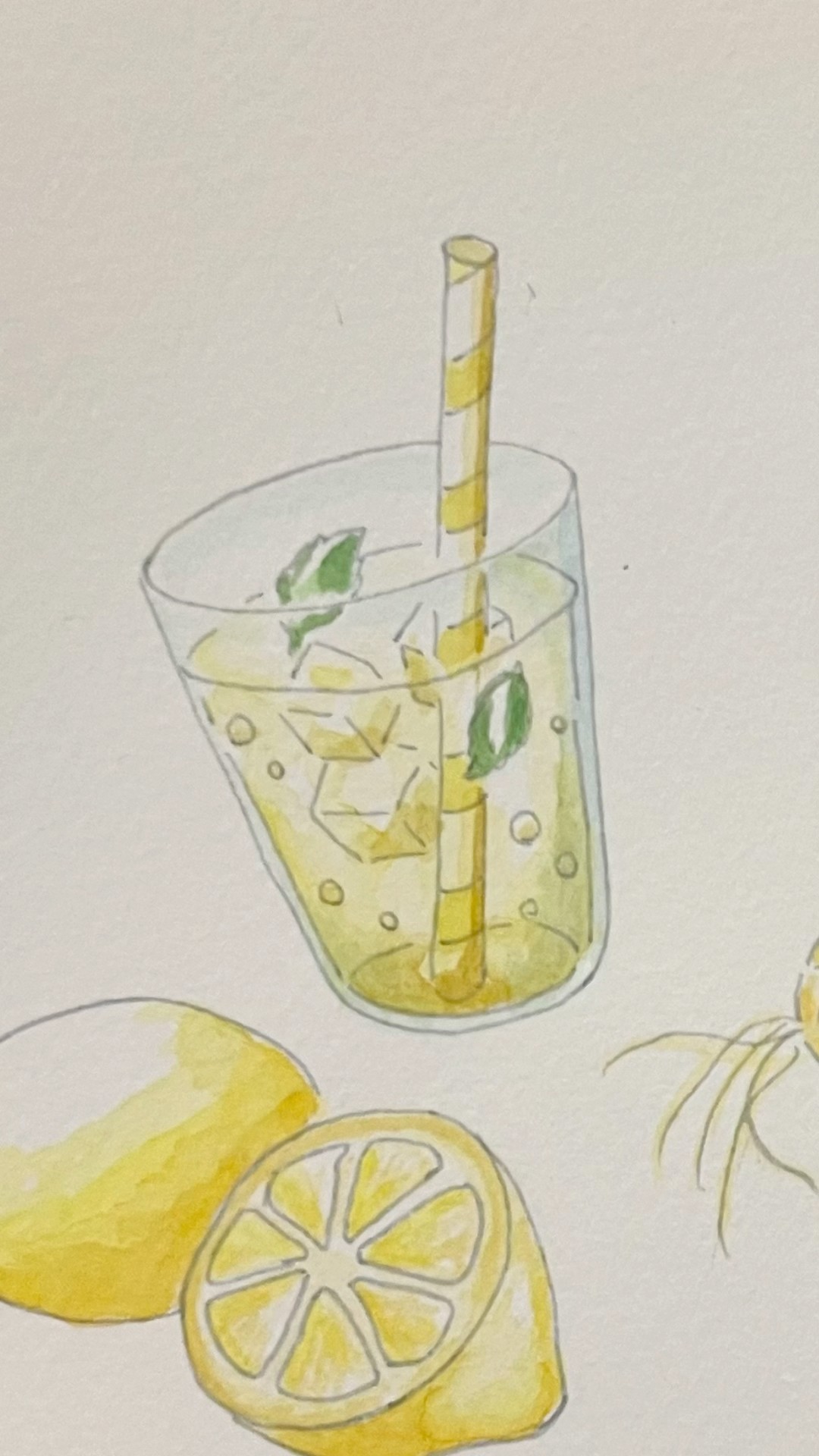 レモネードを描きました #手描きイラスト #水彩画 #イラストメイキング