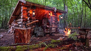 Solo Camping in a Thunderstorm - Woodland Shelter
