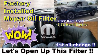 Mopar Mo-339 Oil Filter Cut Open, Used Oil Filter