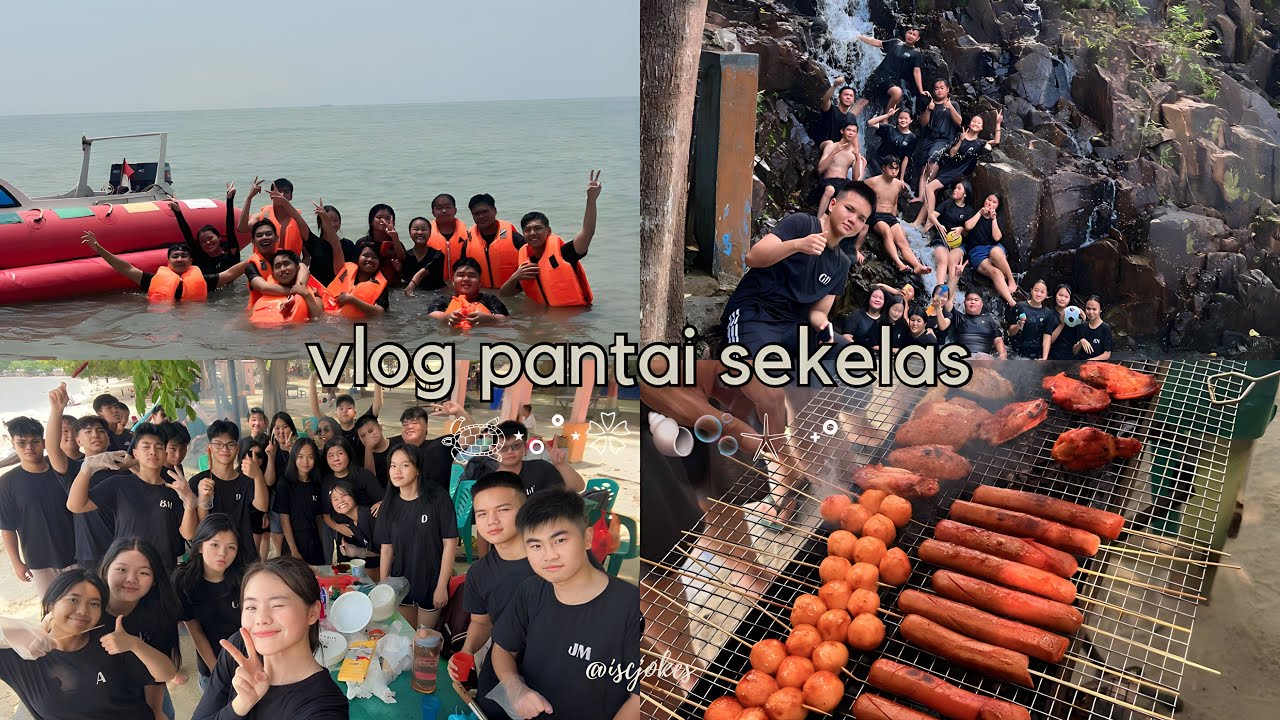 jokes vlog 🐚 : ke pantai bareng sekelas, bbq, banana boat, air terjun