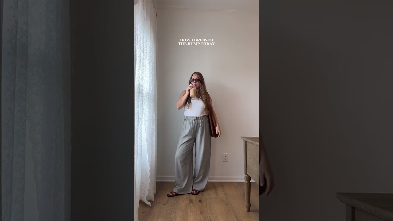 would be such a cute comfy outfit with or without a bump! 🤍 find the outfit + sizing in my amazon!