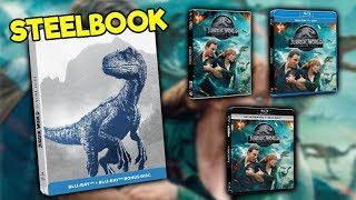 PORTADAS (CARATULAS) Ediciones de JURASSIC WORLD Reino Caído Bluray DVD Steelbook