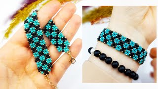 Kum Boncuktan Zarif Motifli Bileklik Yapımı. Beaded stylish bracelet making. Beading #Tutorial