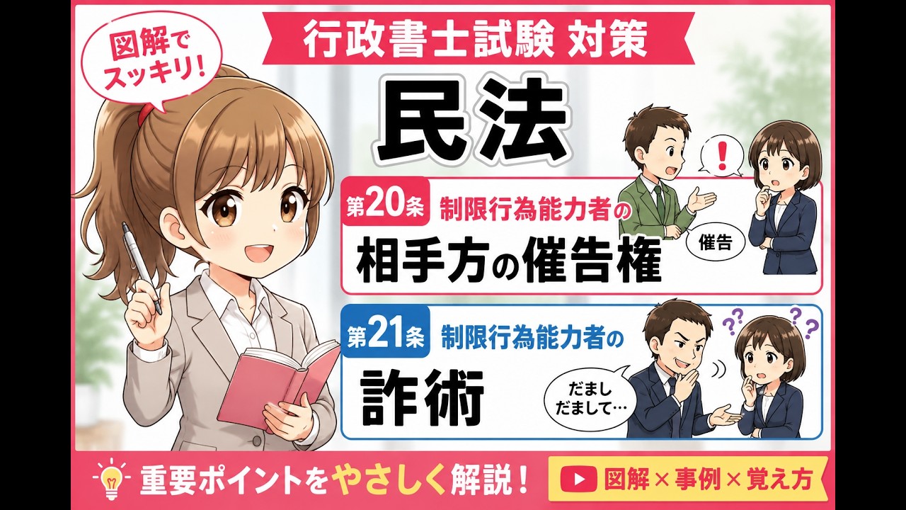 行政書士試験2026【図解でスッキリ】民法20条・21条をやさしく解説