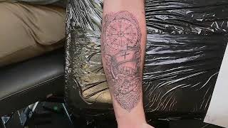 Norse Mythology Viking Arm Tattoo | Black & Gray Realism Live at Dynamic Ink