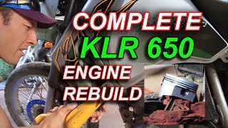 KLR 650 COMPLETE ALL STEPS ENGINE REBUILD TOP END NEW PISTON 2001 CYLINDER BORE TEAR DOWN VALVE JOB