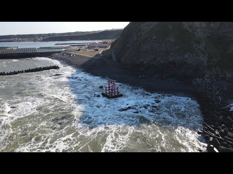 <4K-ドローン空撮>北海道 初山別村 豊岬⛩金毘羅宮