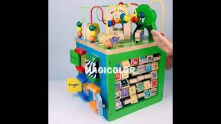 Okeykids Mini Play Cube toys with 5 features for education