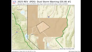 EAS - FIRST EVER *PDS* Dust Storm Warning for Fernley and Hazen, NV! [May 17, 2025]