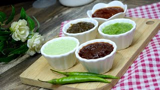 خمس انواع من الشتني و البسباس العدني | Five Kinds of Chutney and Adeni Pepper