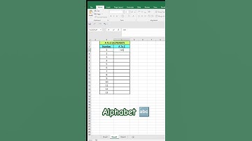 A to Z Alphabet In Excel | English Alphabet | Alphabet Series #excel #exceltutorial #shortvideo