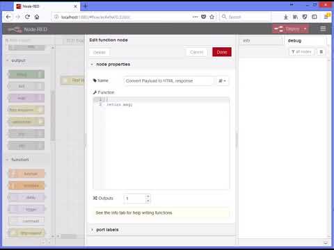 node red Intput/Output HTML - YouTube
