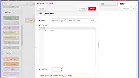 node red Intput/Output HTML